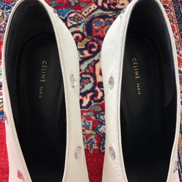 *SOLD* BNWT Celine V-Neck Crystal Embellished Pumps 38.5 - Picture 4 of 8